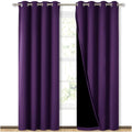Royal Purple Blackout Curtains 2 Panels 52×84 Inch