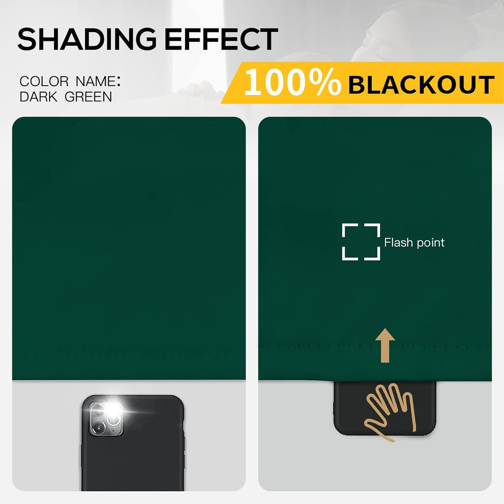 Emerald Green Blackout Curtains 2 Panels 62W×96L