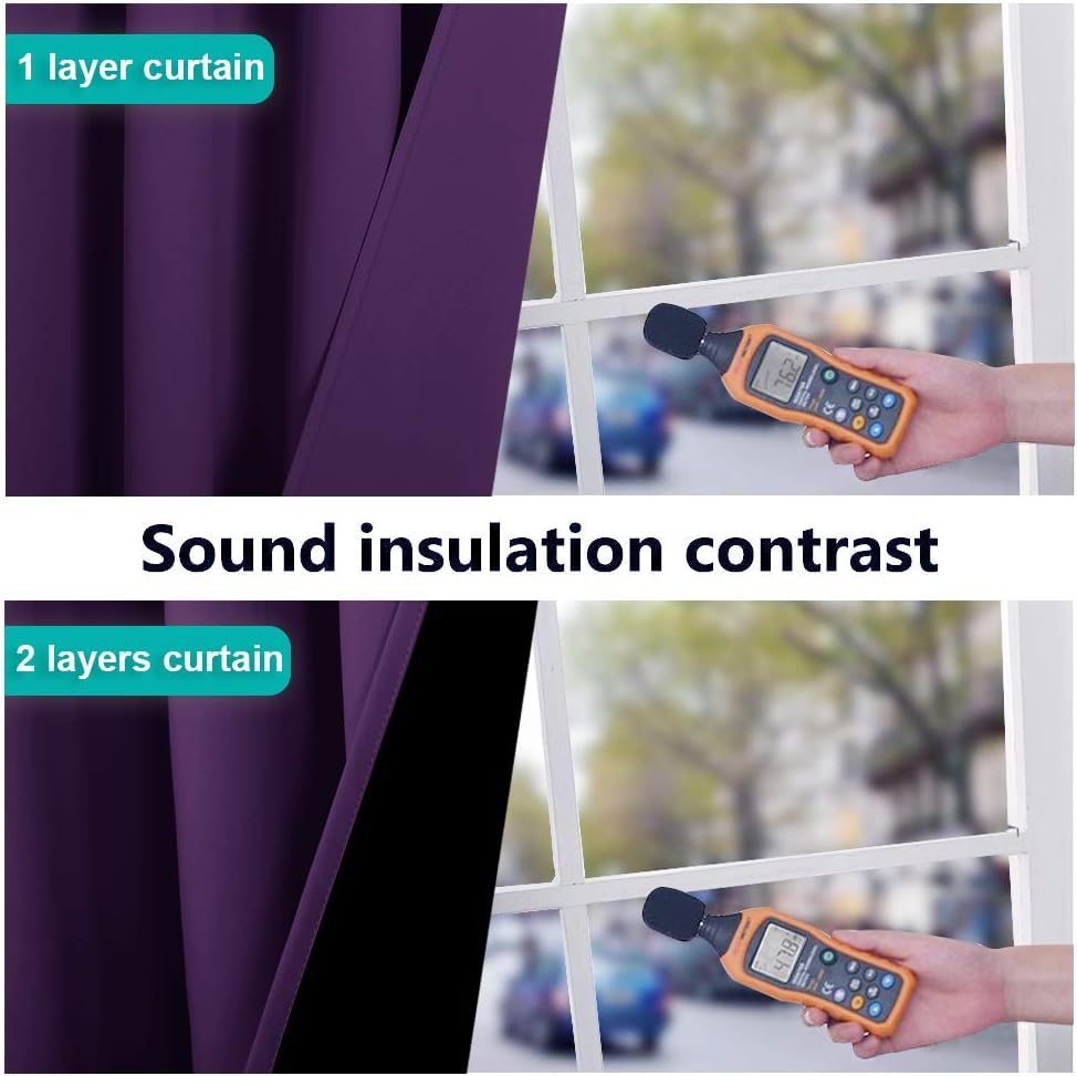Royal Purple Blackout Curtains 2 Panels 52×84 Inch