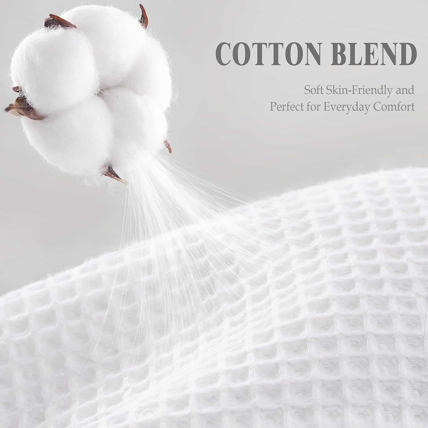 White Waffle Cotton Shower Curtain 72Wx78L