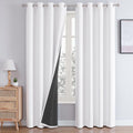 White Blackout Curtains 2 Panels 52×90 Inch