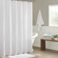 White Waffle Weave Cotton Shower Curtain 72"x72"