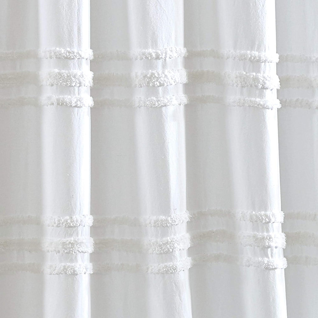 White Stripe Cotton Shower Curtain 72"x72"