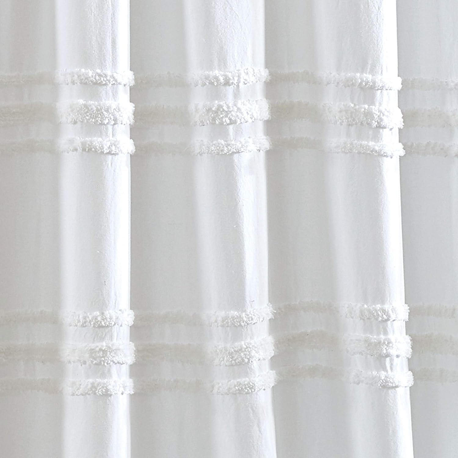 White Stripe Cotton Shower Curtain 72"x72"