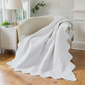 White Floral Quilted Throw Blanket 47×60 Inch