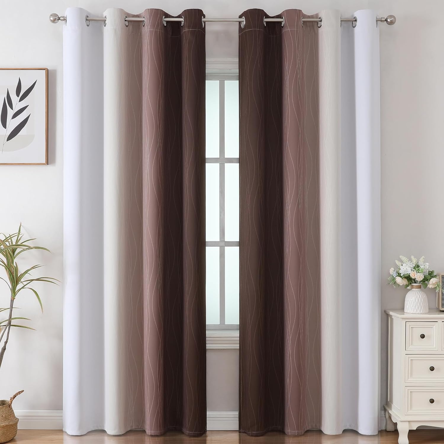 Ombre Blackout Curtains 2 Panels 52W×84L