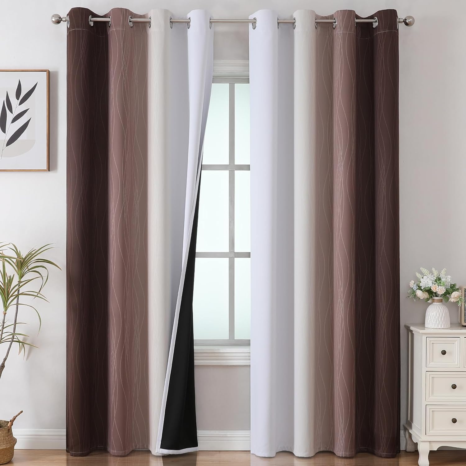 Ombre Blackout Curtains 2 Panels 52W×84L