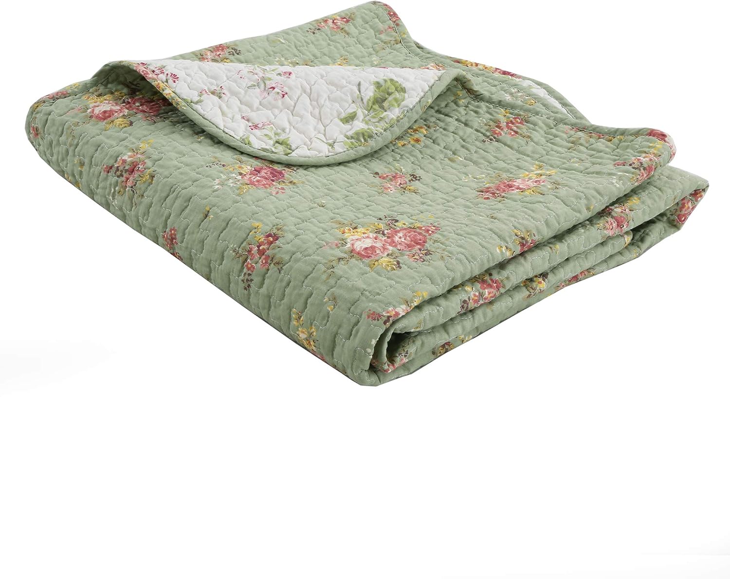 Blossom Vintage Floral Cotton Quilted Throw