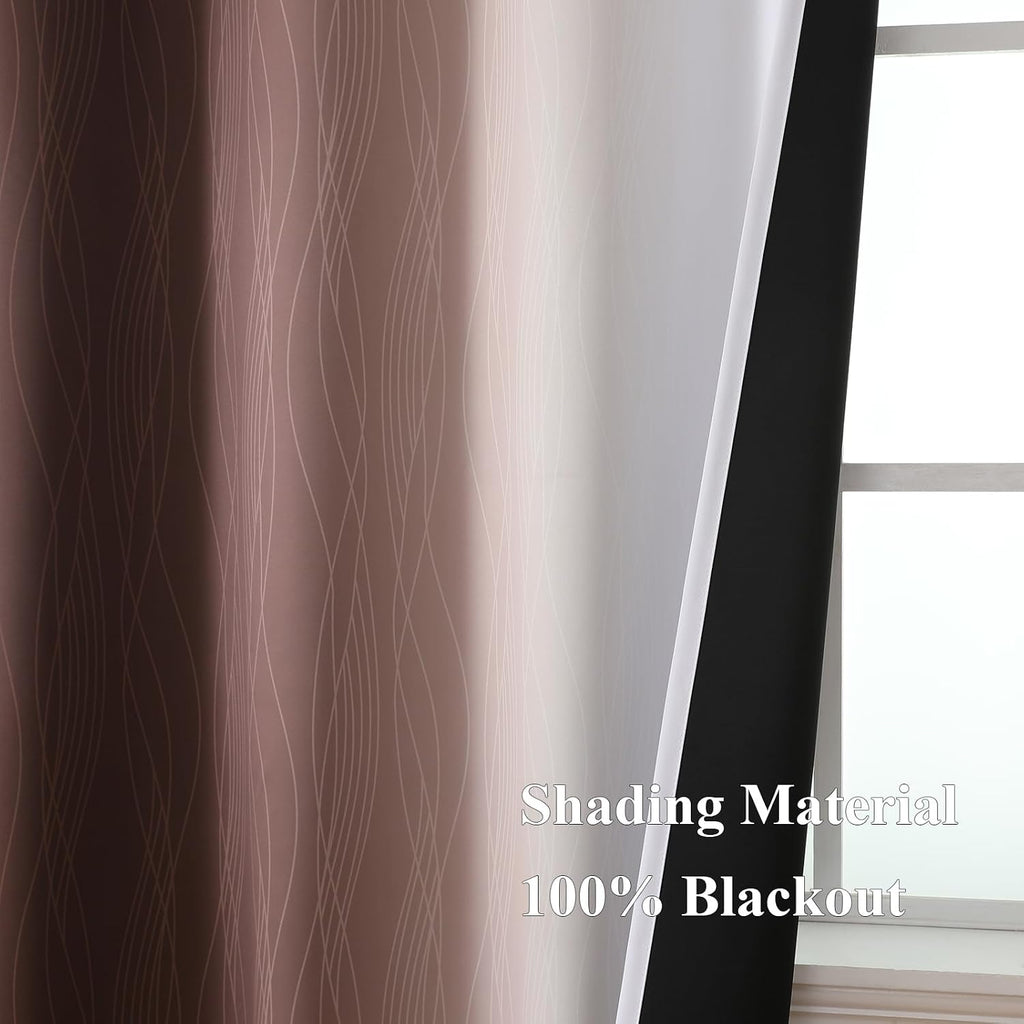 Ombre Blackout Curtains 2 Panels 52W×84L