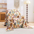 Floral Cotton Boho Throw Quilt 50"×60"