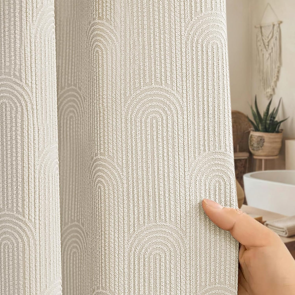 Greige Arch Texture Boho Cotton Shower Curtain 72"x72"