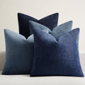 Neutral Blue Chenille Pillow Covers 4 Pack 22×22"