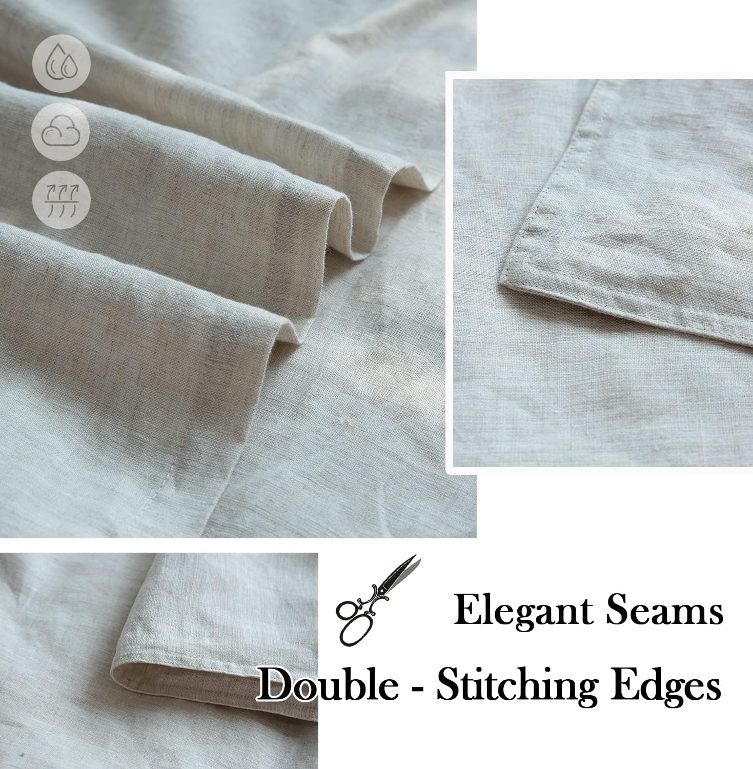 Natural Washed Linen Pillow Covers Set of 2, 26"x26"