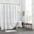 White Stripe Cotton Shower Curtain 72"x72"