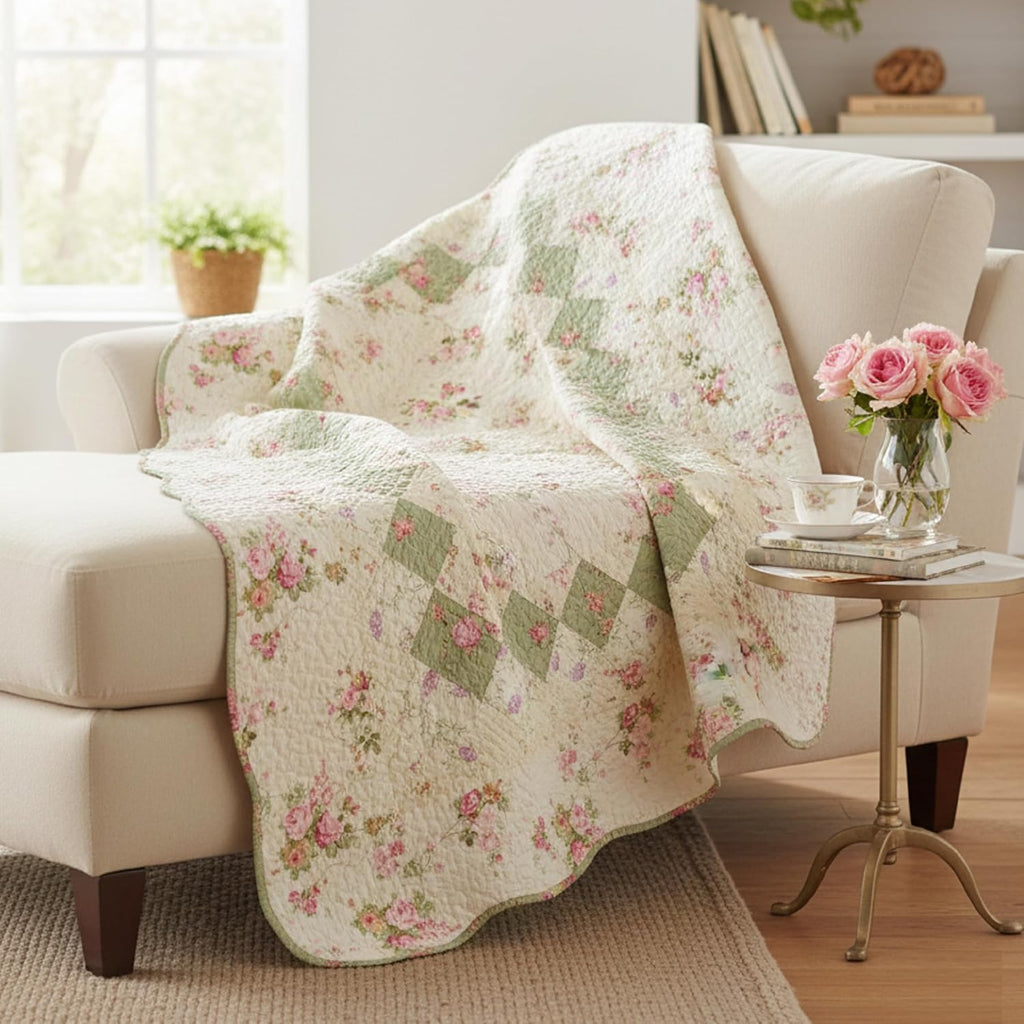 Bliss Cotton Patchwork Throw Quilt, 50 x 60 inches