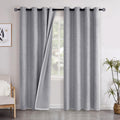 Grey Linen Blackout Curtains 2 Panels 52×80 Inch