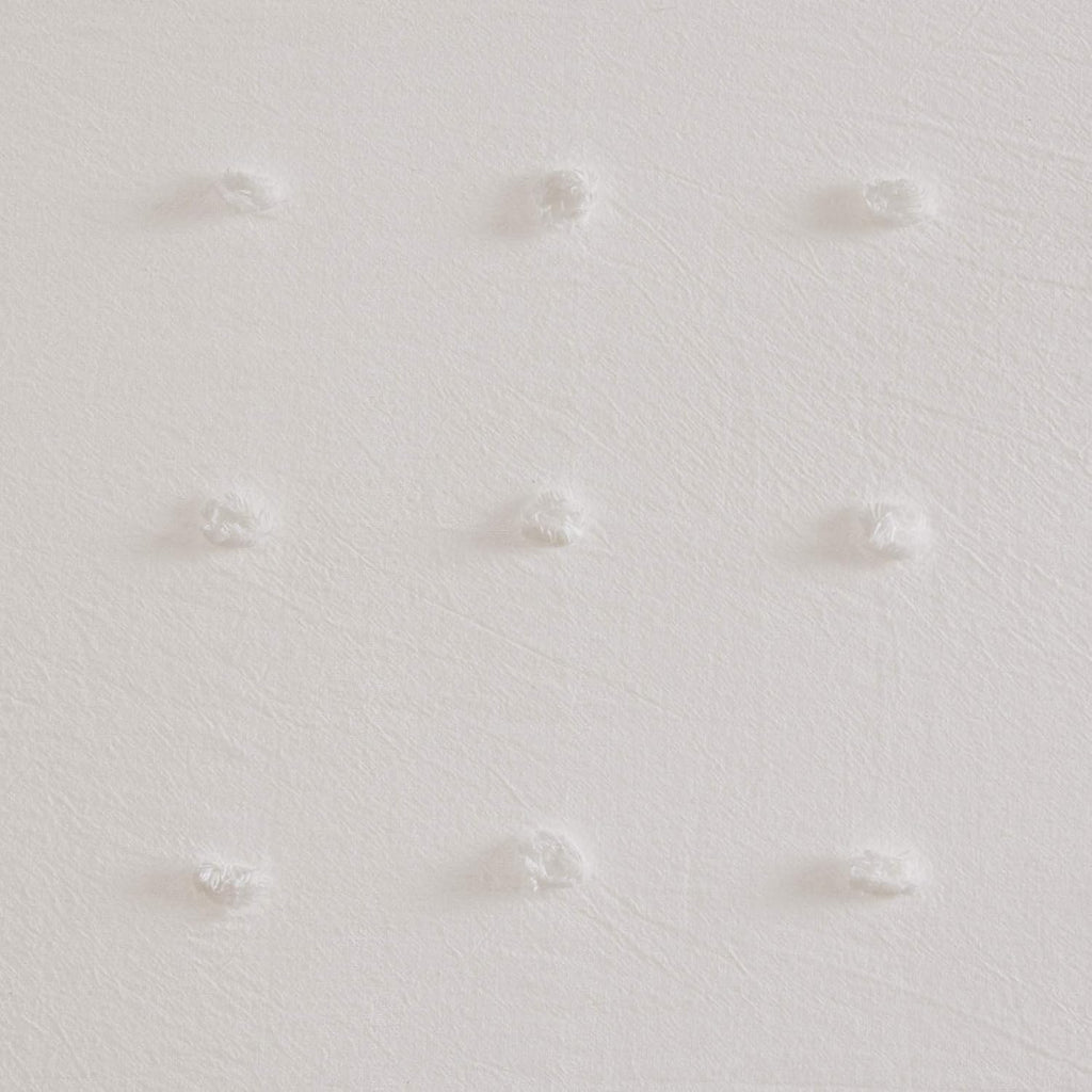Ivory Jacquard Pom-Pom Fabric Shower Curtain