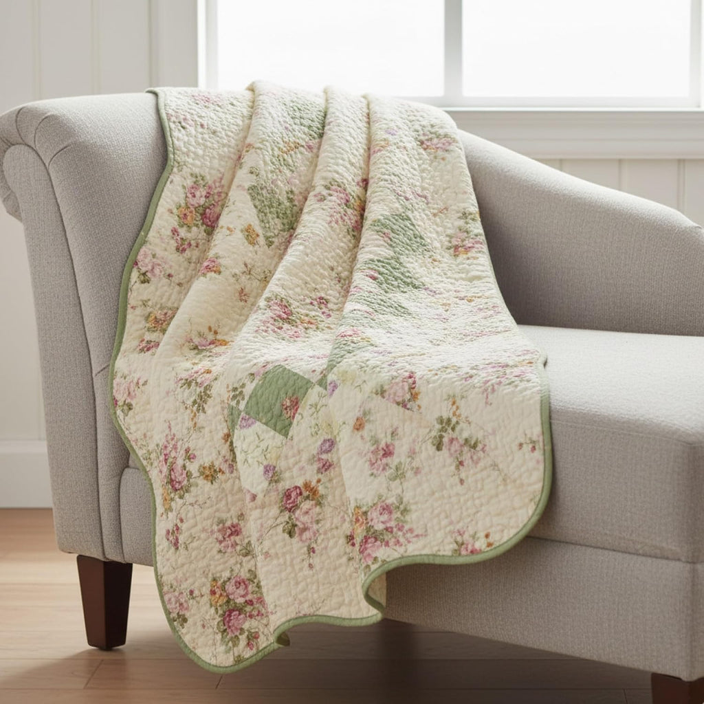 Bliss Cotton Patchwork Throw Quilt, 50 x 60 inches