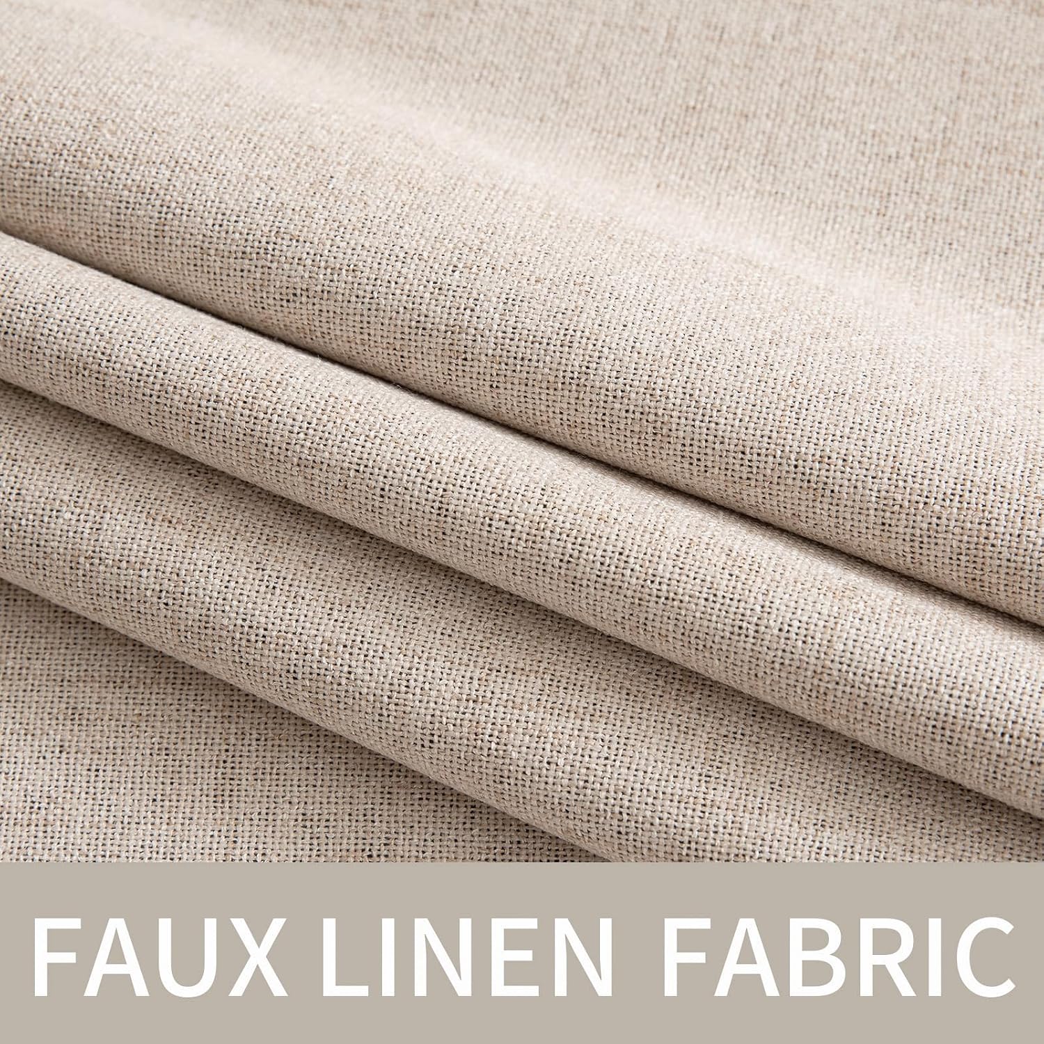 Beige Textured Blackout Curtains 2 Panels 52×108 Inch