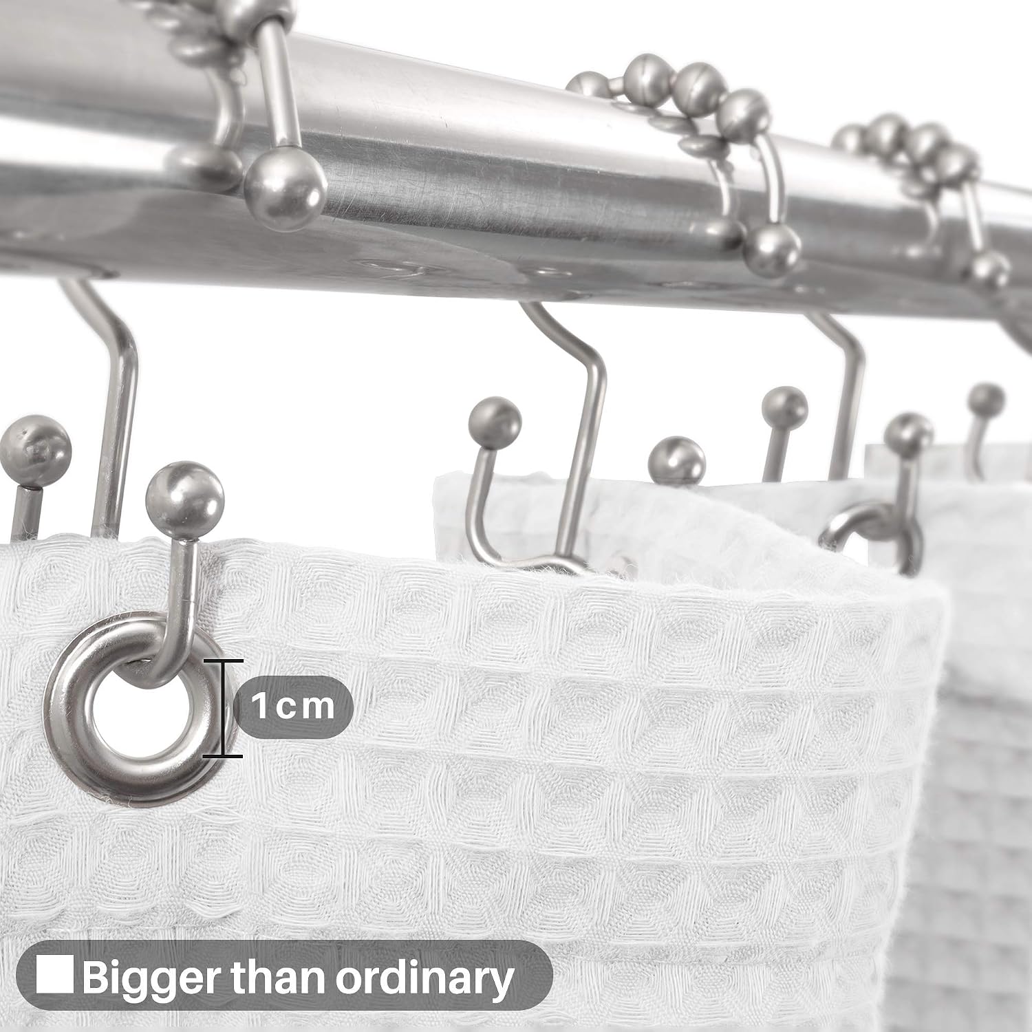 White Waffle Weave Cotton Blend Shower Curtain 72x84