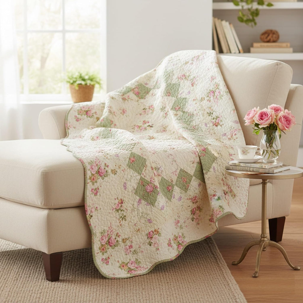 Bliss Cotton Patchwork Throw Quilt, 50 x 60 inches