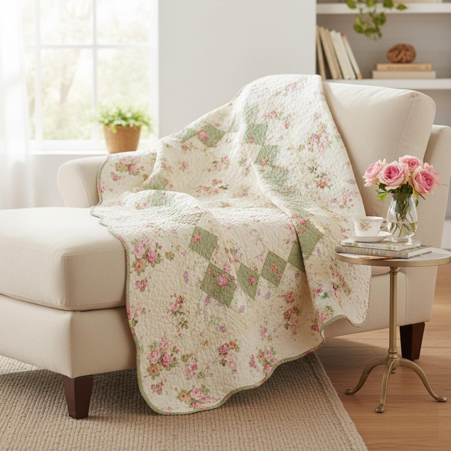 Bliss Cotton Patchwork Throw Quilt, 50 x 60 inches