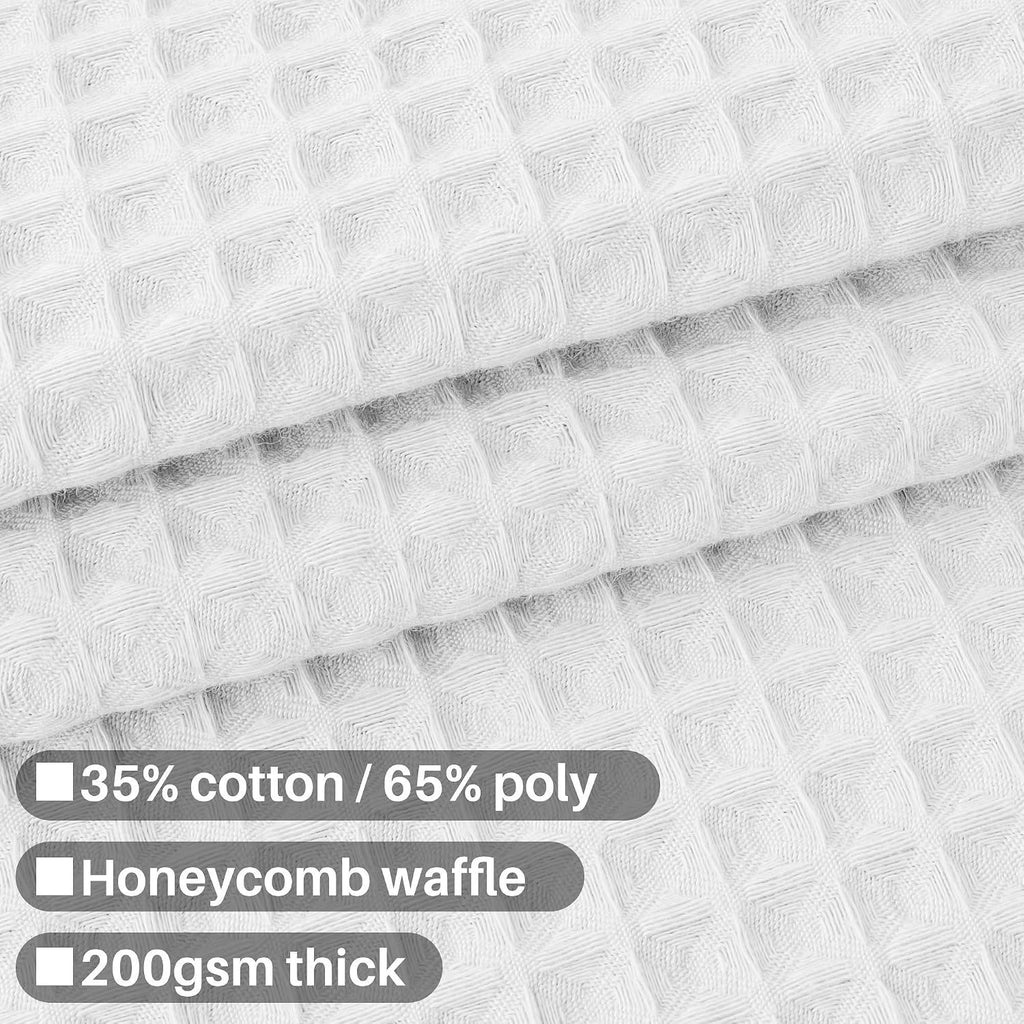 White Waffle Weave Cotton Blend Shower Curtain 72x84