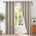 Natural Linen Blackout Curtains 2 Panels 52×96L