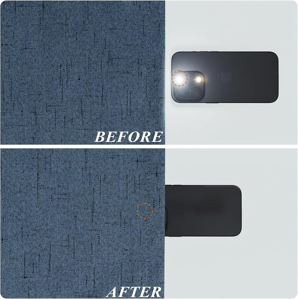 Navy Linen Blackout Curtains 2 Panels 52×84 Inch