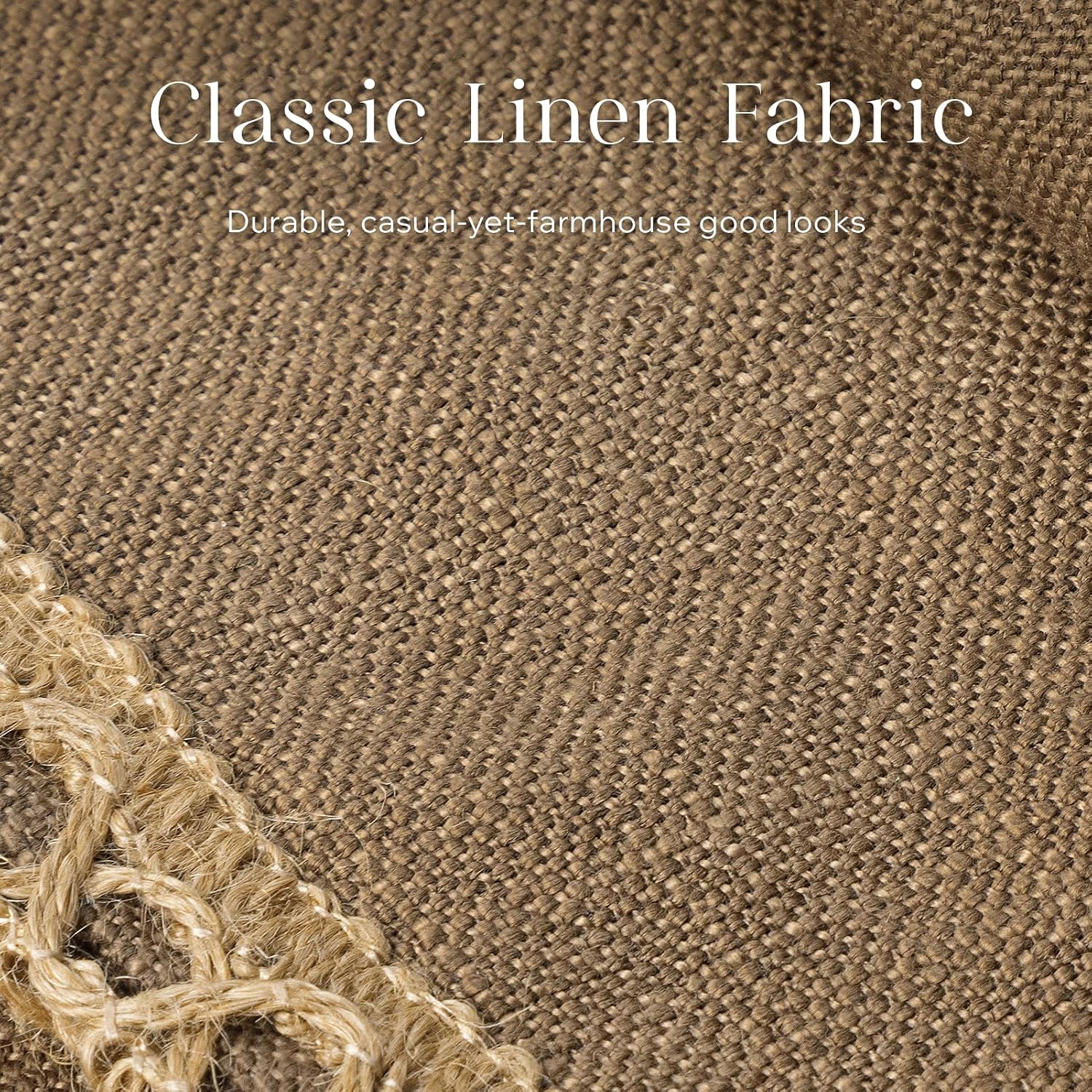 Coffee Solid Burlap Linen Pillow Covers Set of 2, 26x26