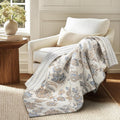 Selesta Blue Floral Cotton Quilt Throw 50x60in