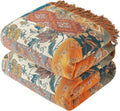 Floral Cotton Woven Throw With Tassel 60"x80"