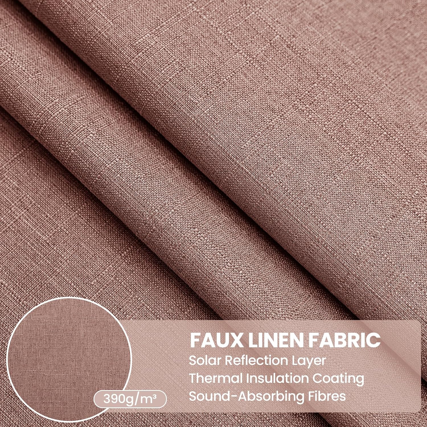 Red Coffee Faux Linen Blackout Curtains 2 Panels